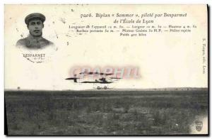 Old Postcard Jet Aviation Biplane pilot by Sommer Desparmet of & # 39ecole Lyon