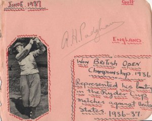 Alf Padgham British 1936 Open Golf Champion Old Hand Signed Autograph