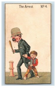 1870s-80s Satirical Comical Policeman Billy Club  Series Set Of 4 P227