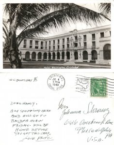 PANAMA CRISTOBAL HOTEL WASHINGTON 1940 VINTAGE REAL PHOTO POSTCARD RPPC
