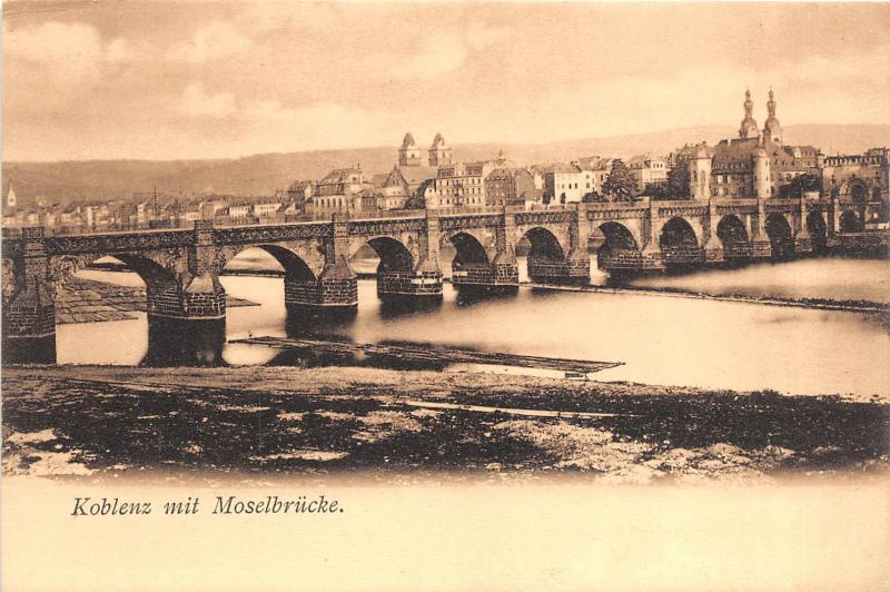 B94539 koblenz mit moselbrucke germany