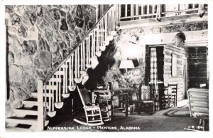 Mentone Alabama Nippersink Lodge Interior Real Photo Postcard AA26408