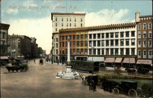 WATERTOWN NY Court Street Looking North TROLLEY STREETCAR c1910 Postcard
