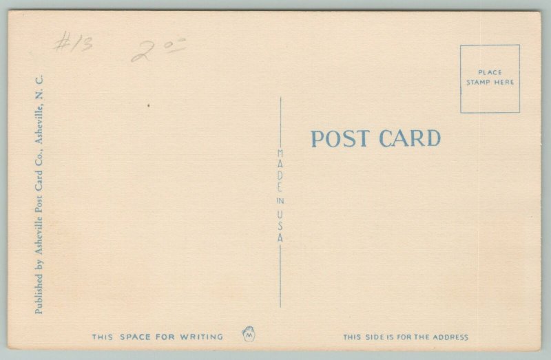  Murphy North Carolina~Cherokee Court House~1940s Linen Postcard
