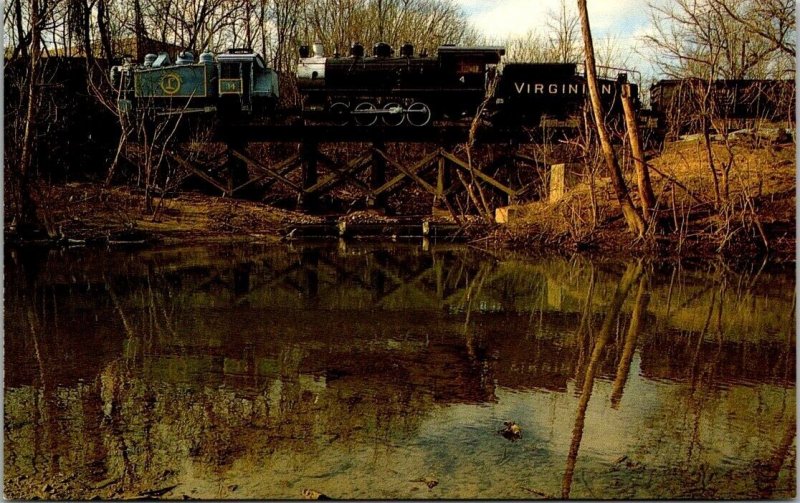 Vintage Railroad Train Locomotive Postcard - Virginia Museum of Transportation