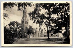 Watertown New York~First Presbyterian Church~1941 B&W Litho