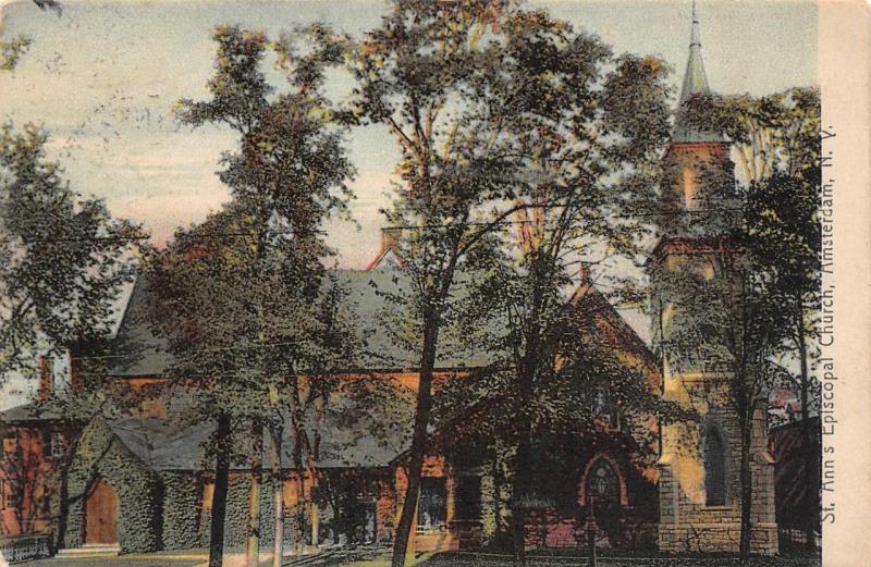 AMSTERDAM, NY New York   ST ANN'S EPISCOPAL CHURCH  Montgomery Co  1906 Postcard