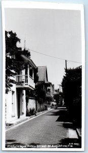 St. Augustine Florida FL Postcard RPPC Photo Picturesque Aviles Street Cline