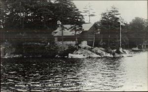 Liberty ME Pinola Point Cabin Real Photo Postcard