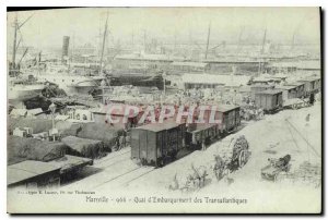 Old Postcard Marseille Quai Boarding Transatlantic