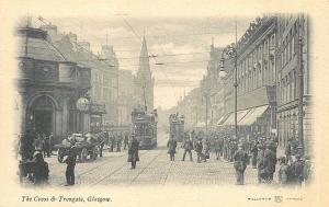 The Cross & Trongate Glasgow Scotland Double Decker Trolley Stores Postcard