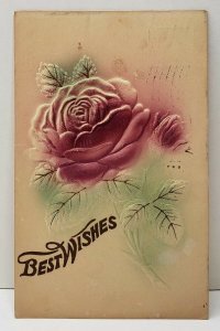 Best Wishes Embossed Airbrushed Rose Gilded 1909 Waynesboro Pa Postcard B20