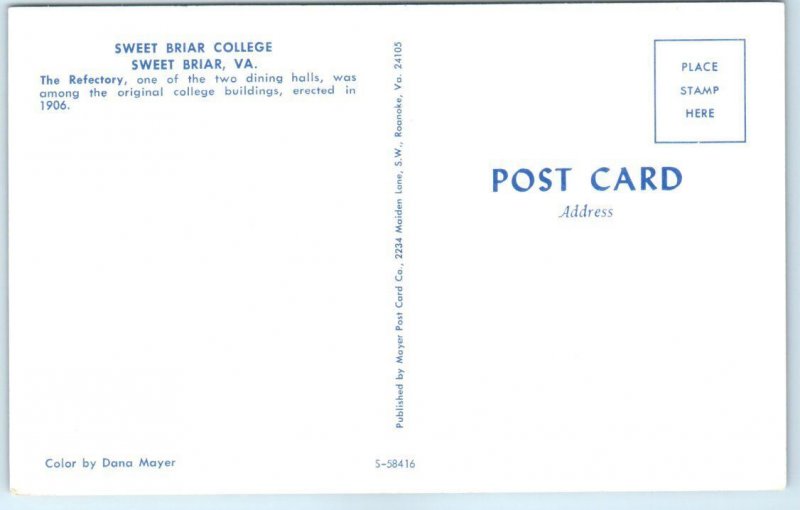 Postcard - Sweet Briar College - Sweet Briar, Virginia
