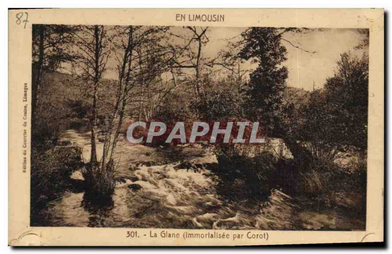 Old Postcard The Glane immortalized by Corot Limousin