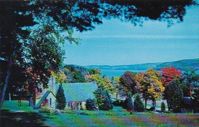 New York Lake George Silver Bay Showing The Chapel and Tennis Courts