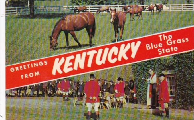 Greetings From Kentucky The Blue Grass State With Horses