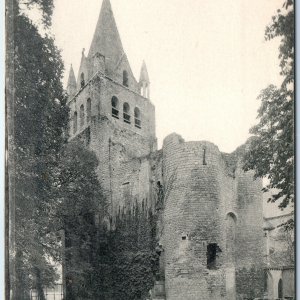 c1910s Meung-sur-Loire, France Bell Tower Ruin Old Castle Fort Church Spire A351