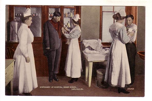 Nurses and Patients, Infirmary at Hospital, Indian School, Carlisle, Pennsylv...