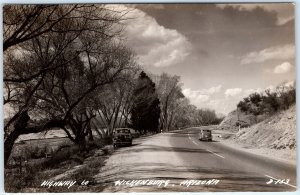c1940s Wickenburg, AZ RPPC Highway 60 Road Street View Cars Real Photo PC A113