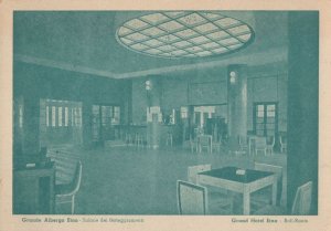 Grande Albergo Etna Antique Italian Hotel Ballroom Postcard
