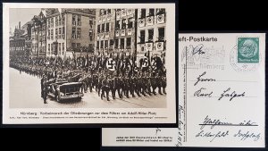 GERMANY THIRD 3rd REICH ORIGINAL PROPAGANDA CARD NSDAP NAZI NUREMBERG RALLY 1937