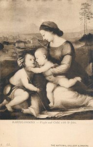 Fine Art Postcard Bartolommeo Virgin and child with St. John