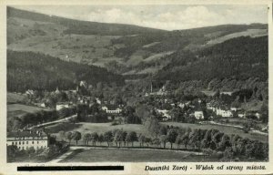 poland, Bad Reinerz, Duszniki Zdrój, Widok od Strony Miasta (1920s) Postcard
