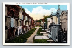 New Orleans Louisiana Old St Louis Cemetery Historic Landmark WB Postcard