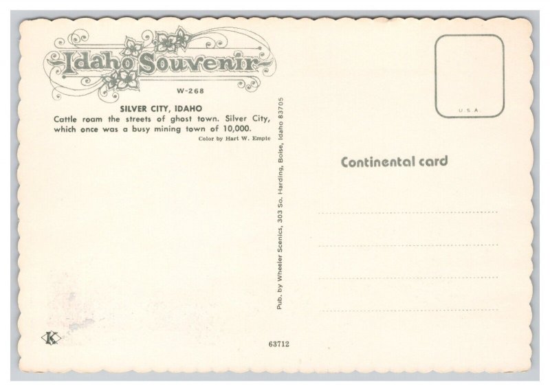 Historic Silver City Idaho Postcard Continental View Ghost Town