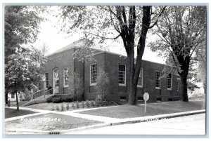 West Union Iowa IA Postcard RPPC Photo Post Office Building c1940's Vintage