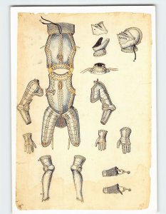 Postcard Pieces of Charles V's armour, Royal Armoury, Palacio Real, Spain