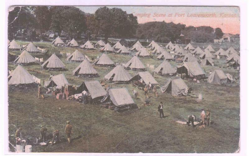 Tent Camp Fort Leavenworth Kansas 1911 postcard