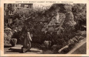 Grotto Saint Benedict Academy Pittsburgh PA Pennsylvania WB Postcard VTG UNP WOB