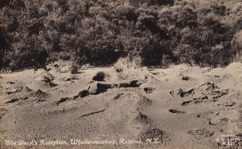 The Devils Pool Whakarewarewa Rotorua New Zealand RPC Old Postcard