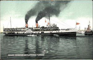 Niagara Navigation Co Steamship Corona c1910 Souvenir Mailing Card Postcard