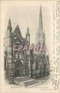 Postcard Old Bordeaux Church of Saint Michel Tour (map 1900)