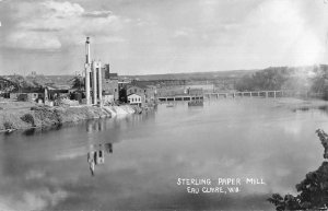 Eau Claire Wisconsin Sterling Paper Mill Real Photo Vintage Postcard JI658578