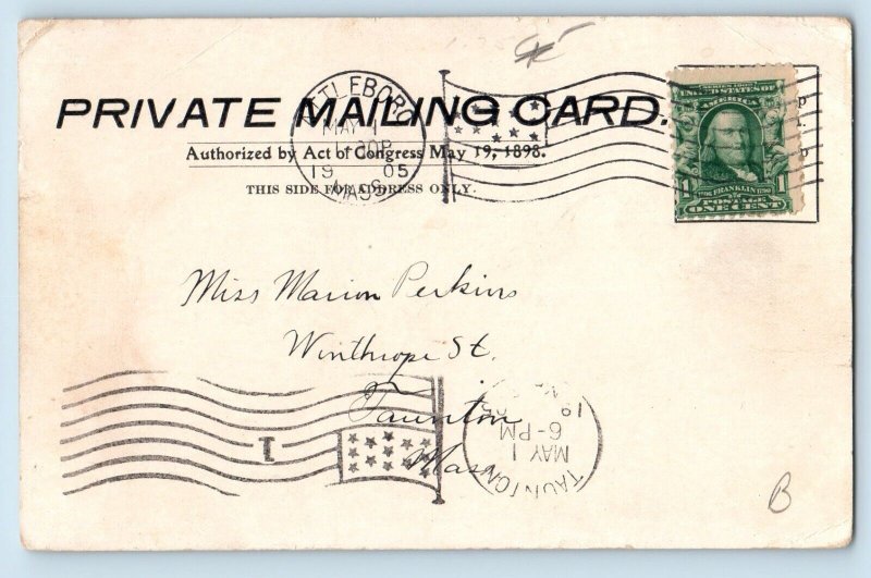 1905 Casino Talaquega Park Attleboro Massachusetts MA Nobleboro ME Postcard