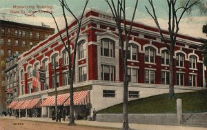 New London Connecticut, Manwaring Building, State Street St., Vintage Postcard