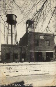 Toulon IL City Hall & Fire Dept Station c1910 Real Photo Postcard