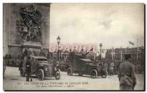 Postcard Old Army Tank Fetes Victory 14 July 1919 Self guns