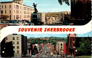 VINTAGE POSTCARD (2) VIEWS OF KING STREET WEST AT SHERBROOKE QUEBEC 1960s