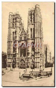 Old Postcard Brussels Collegiate Michel and Gudule Exterior View Riviera Quest