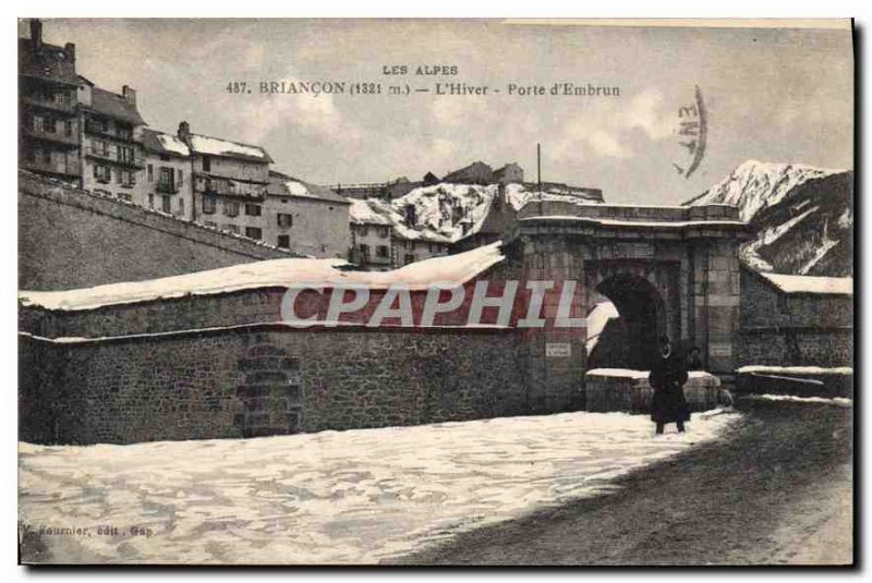 Old Postcard Briancon Winter Gate of Embrun