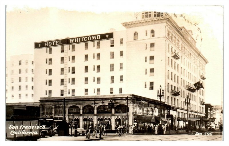 RPPC Hotel Whitcomb, San Francisco, CA Real Photo Postcard *6L8