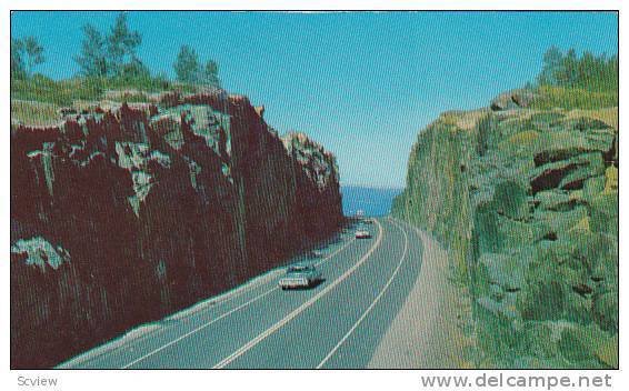 Canadian Lake Superior Post Card Series, Kama Bay Rock Cut, TransCanada Highw...