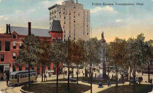 Public Square Streetcar Youngstown Ohio 1913 postcard