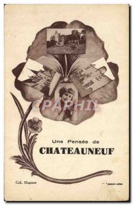 Old Postcard A Thought Chateauneuf