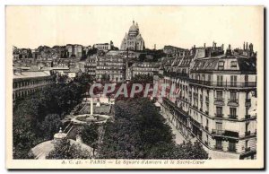 Old Postcard The Paris Square d & # 39Anvers Montmartre and Sacre Coeur