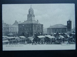 Durham SOUTH SHEILDS Market Place MARKET DAY c1903 UB Postcard by Valentine